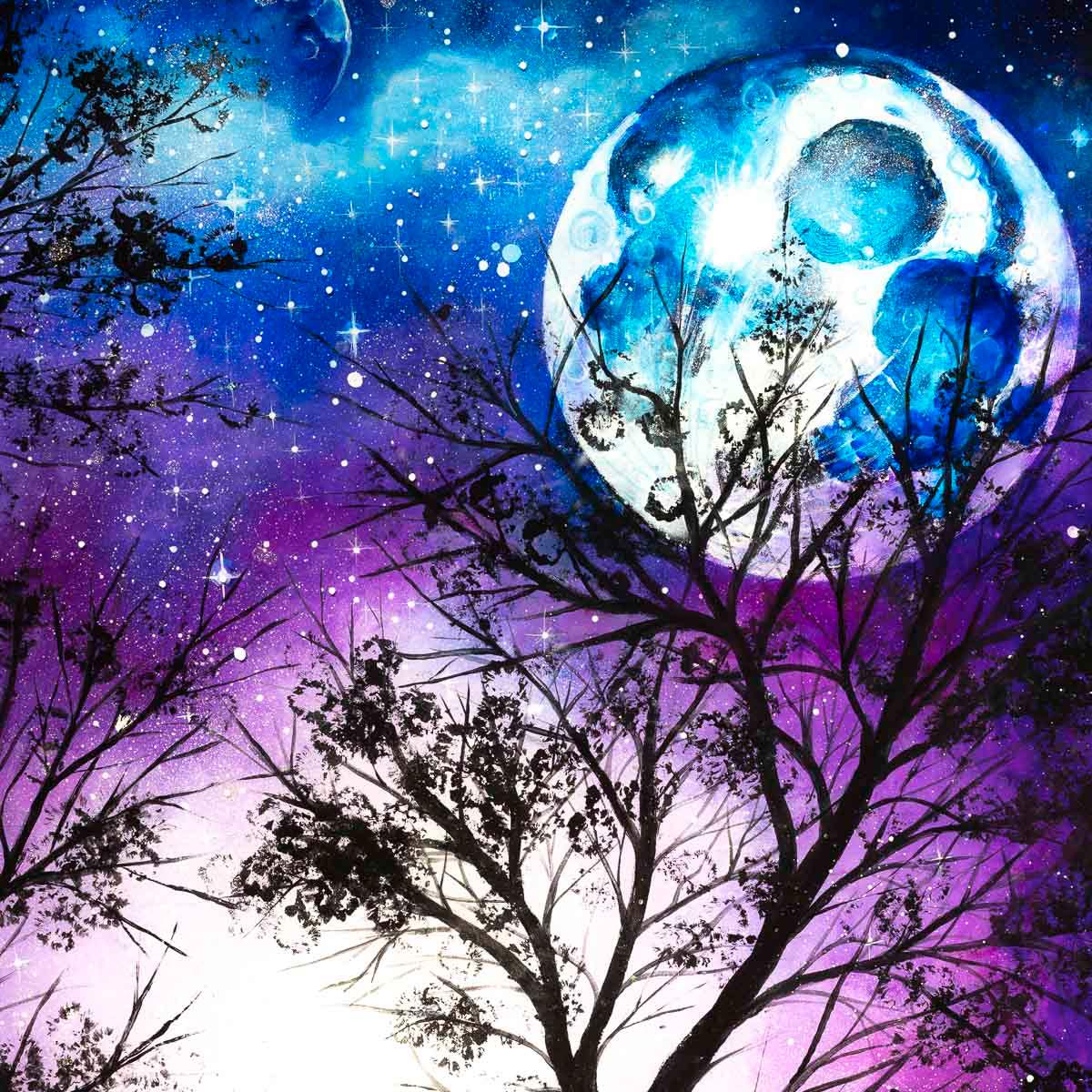 Under the Moonlight - Original - SOLD by artist Becky Smith - Wyecliffe Galleries