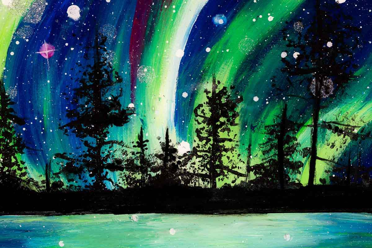 Under The Northern Skies - Original - SOLD by artist Becky Smith - Wyecliffe Galleries