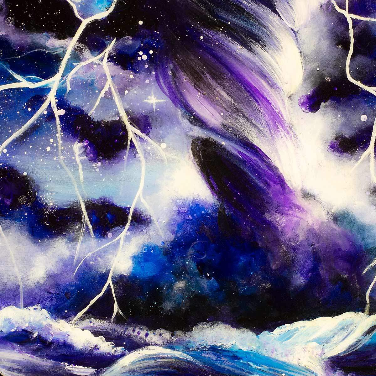 Violet Storms - Original - SOLD by artist Becky Smith - Wyecliffe Galleries