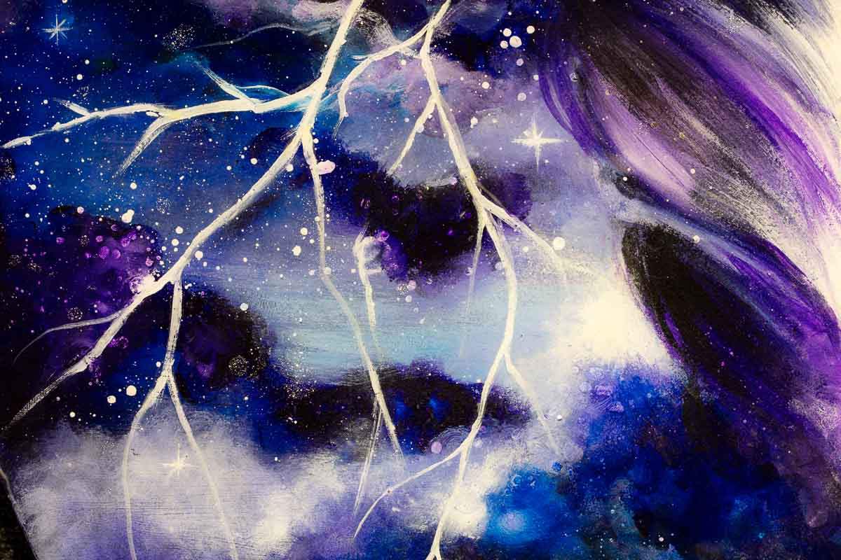 Violet Storms - Original - SOLD by artist Becky Smith - Wyecliffe Galleries
