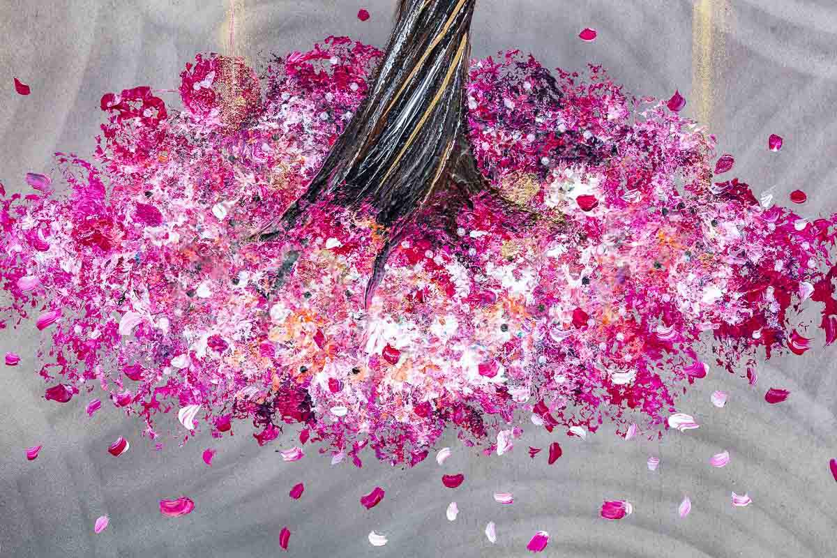 Watch the Blossoms Fall - Original - SOLD by artist Becky Smith - Wyecliffe Galleries