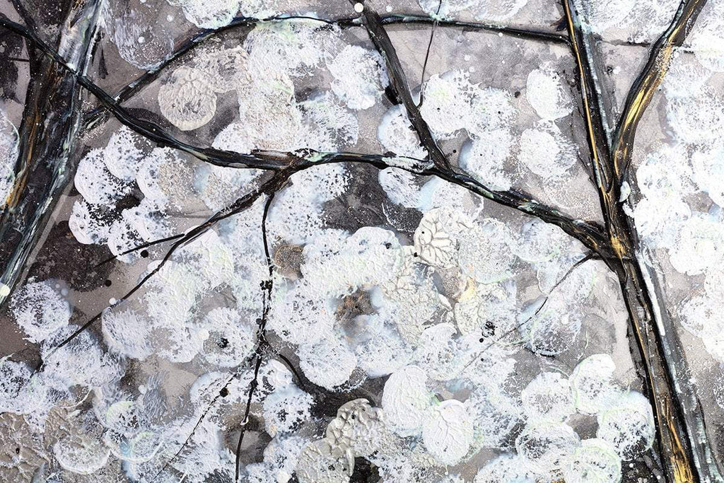 Winter in Bloom - Triptych - Original - SOLD by artist Becky Smith - Wyecliffe Galleries