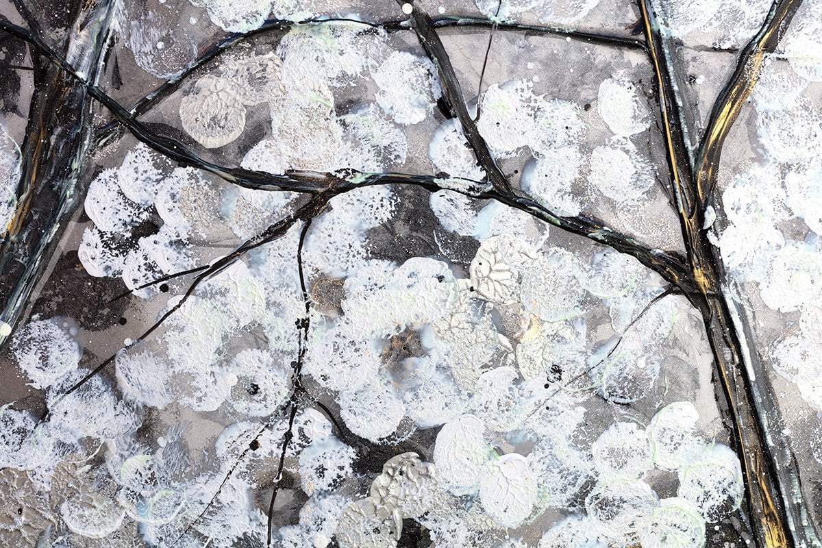 Winter in Bloom - Triptych - Original - SOLD by artist Becky Smith - Wyecliffe Galleries