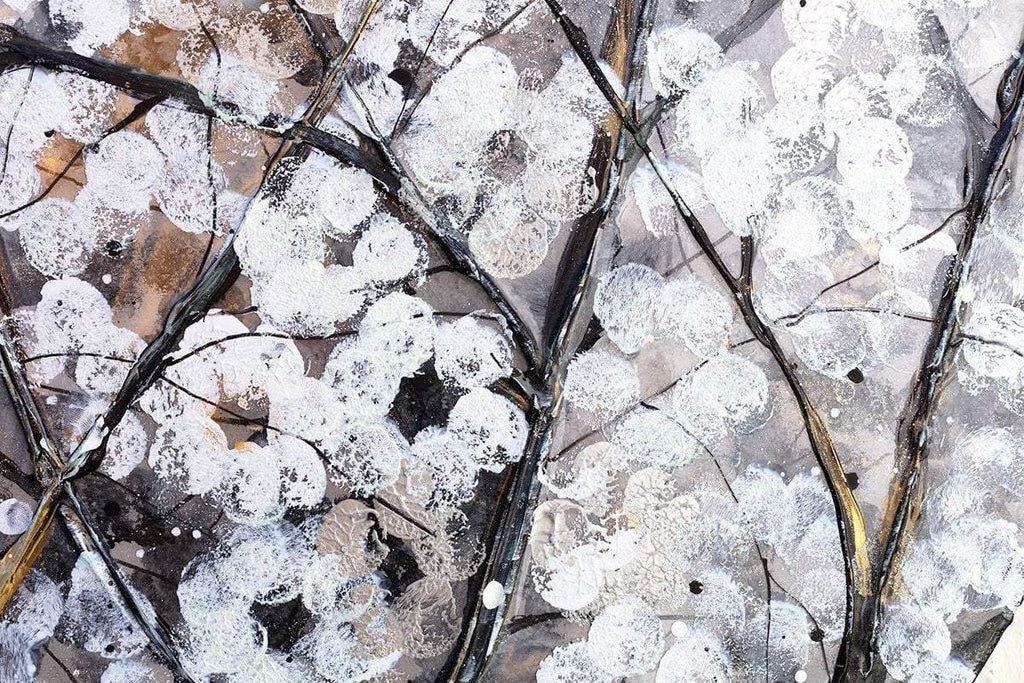 Winter in Bloom - Triptych - Original - SOLD by artist Becky Smith - Wyecliffe Galleries