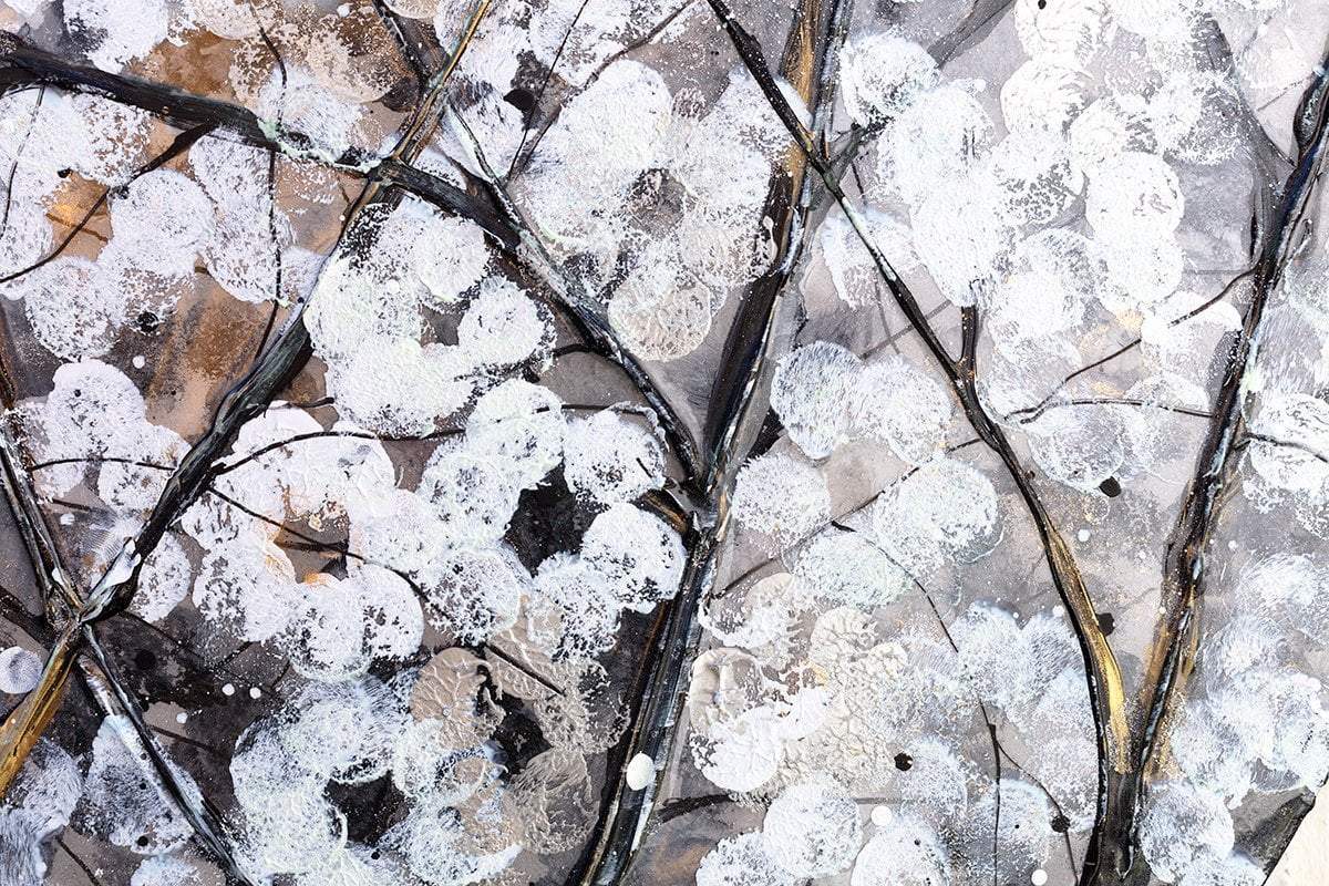 Winter in Bloom - Triptych - Original - SOLD by artist Becky Smith - Wyecliffe Galleries