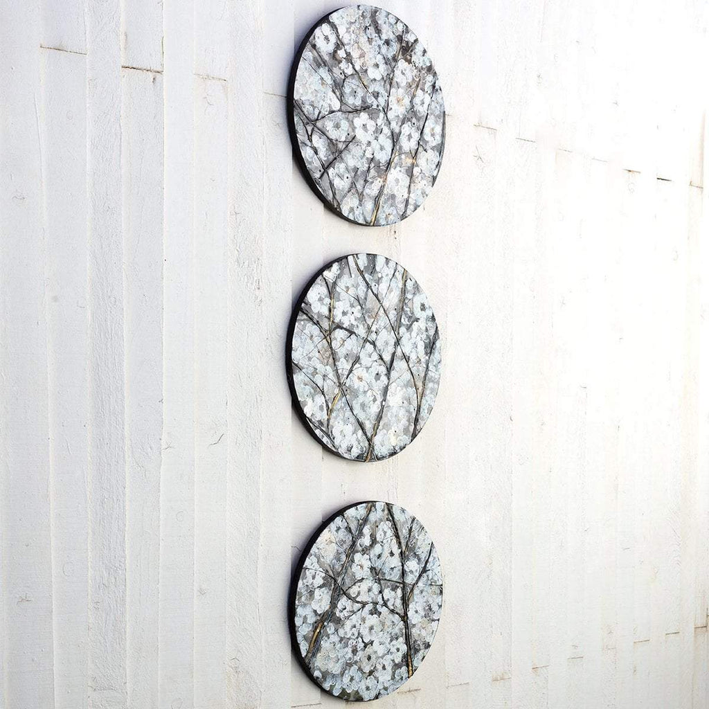 Winter in Bloom - Triptych - Original - SOLD by artist Becky Smith - Wyecliffe Galleries