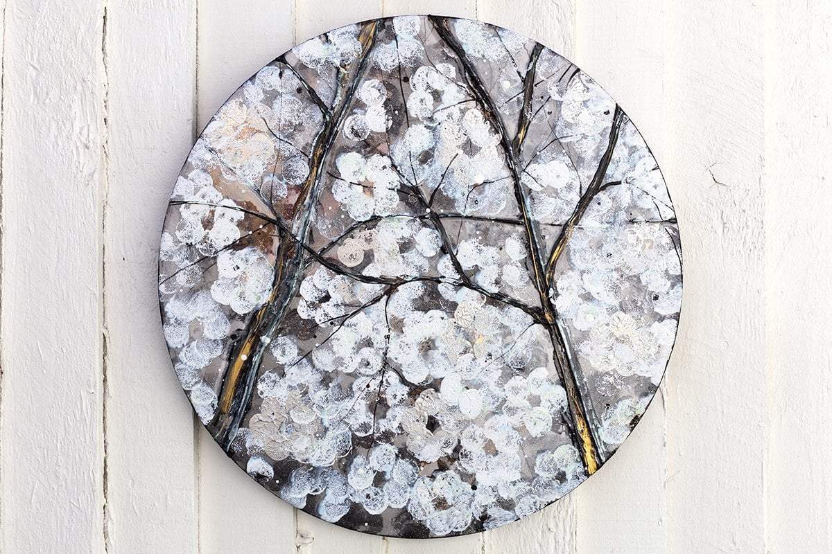 Winter in Bloom - Triptych - Original - SOLD by artist Becky Smith - Wyecliffe Galleries