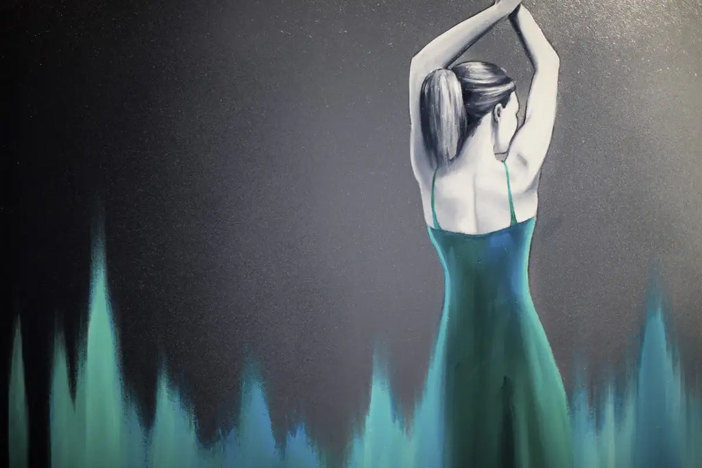Dancer in Turquoise - SOLD by artist Ben Payne - Wyecliffe Galleries