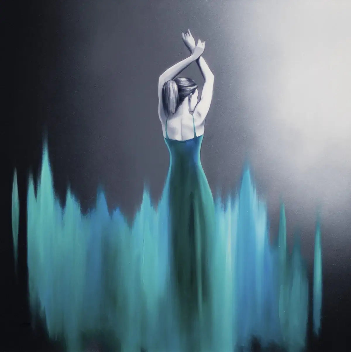 Dancer in Turquoise - SOLD by artist Ben Payne - Wyecliffe Galleries