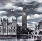 Moonlight Over Westminster - Original by artist Ben Wainwright - Wyecliffe Galleries