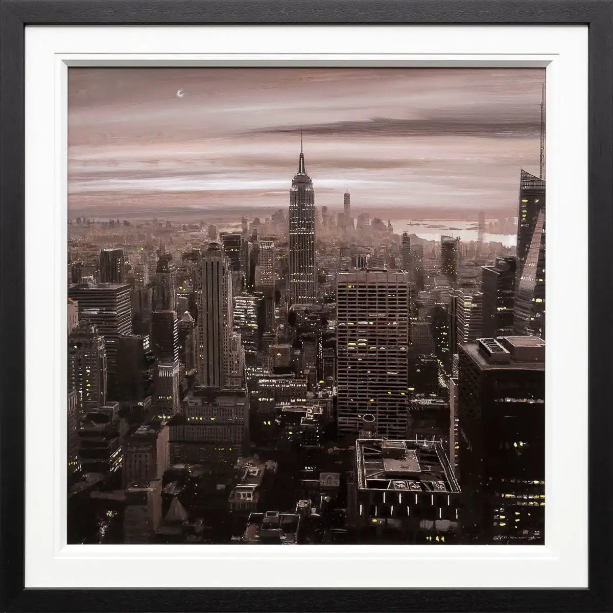 New York At Dusk - Original - SOLD by artist Ben Wainwright - Wyecliffe Galleries
