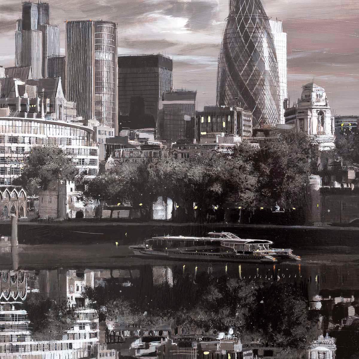 Reflections of the City - Original - SOLD by artist Ben Wainwright - Wyecliffe Galleries