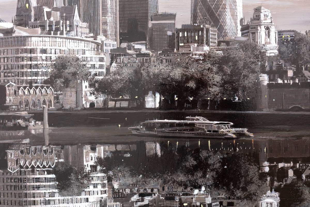 Reflections of the City - Original - SOLD by artist Ben Wainwright - Wyecliffe Galleries