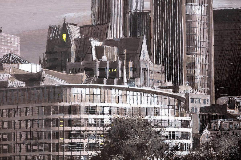 Reflections of the City - Original - SOLD by artist Ben Wainwright - Wyecliffe Galleries