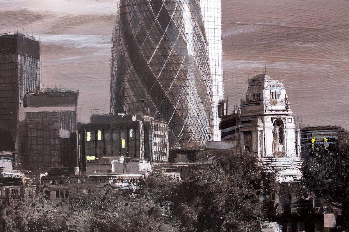 Reflections of the City - Original - SOLD by artist Ben Wainwright - Wyecliffe Galleries