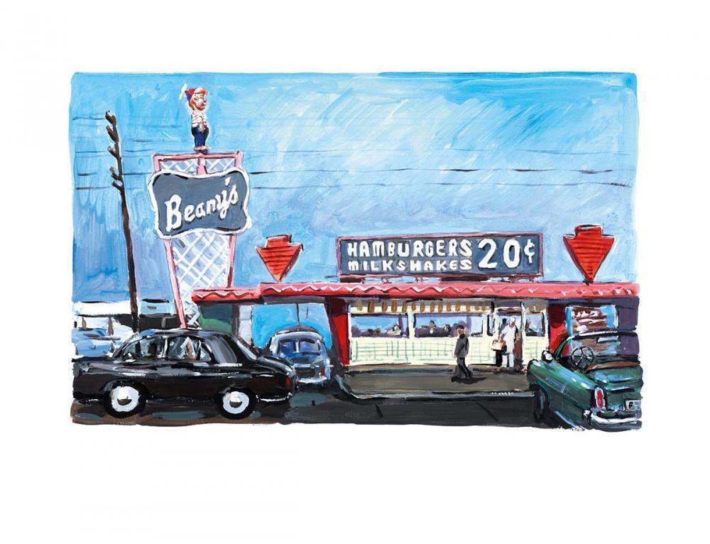Hamburger Stand, Long Beach - 2017 - Edition - SOLD OUT by artist Bob Dylan - Wyecliffe Galleries