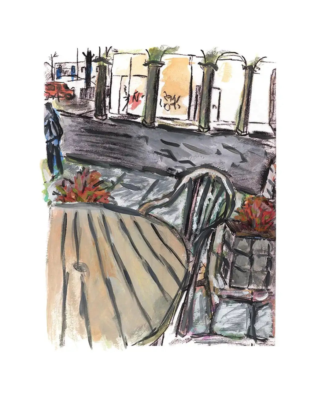Sidewalk Cafe (2016) - SOLD by artist Bob Dylan - Wyecliffe Galleries