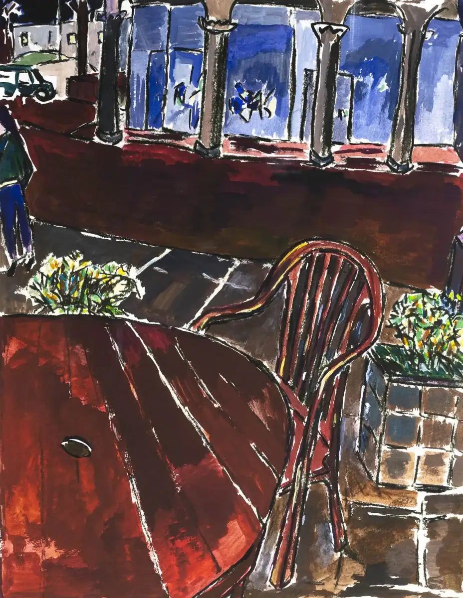 Sidewalk Cafe (Medium) - 2013 - Edition by artist Bob Dylan - Wyecliffe Galleries