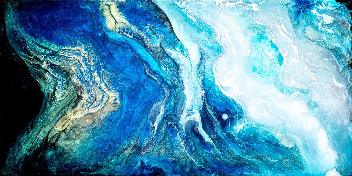 Blue Lagoon I - Original Brenda Herd Framed