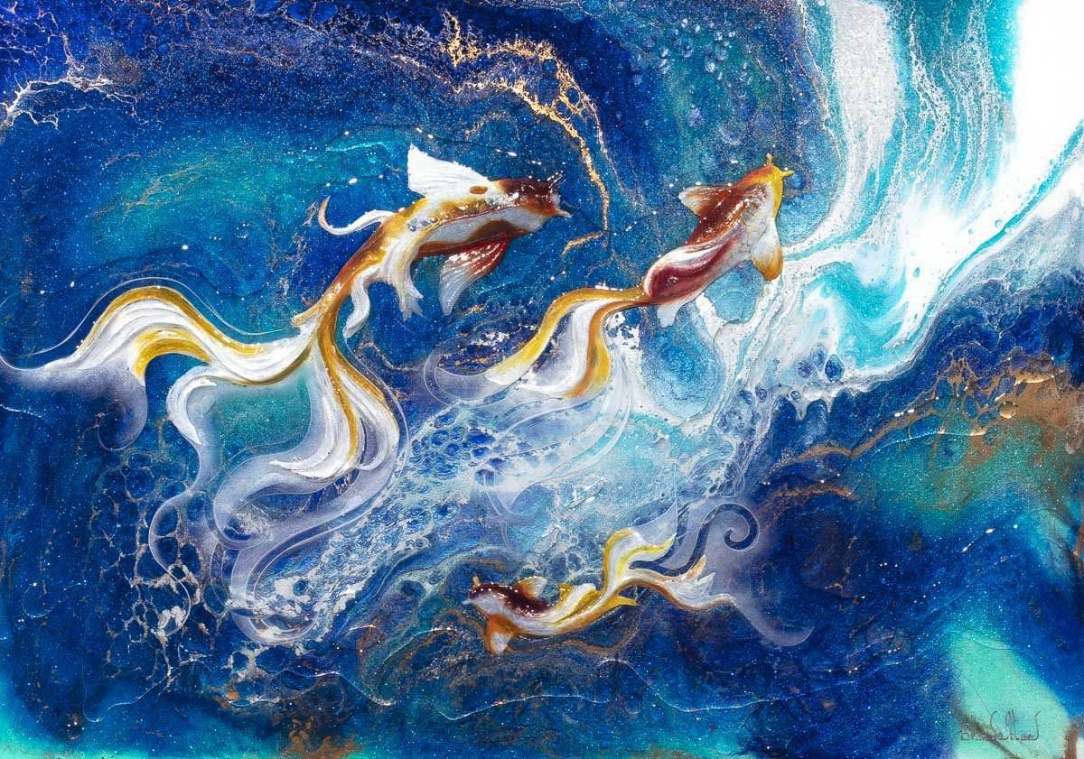 Deep into the Ocean - Original - SOLD by artist Brenda Herd - Wyecliffe Galleries