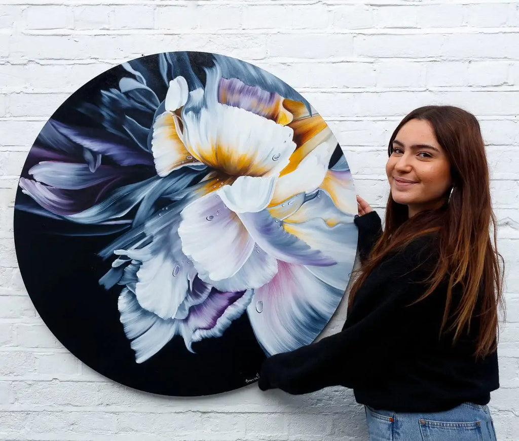 Dewdrops and Petals - Original - SOLD by artist Brenda Herd - Wyecliffe Galleries