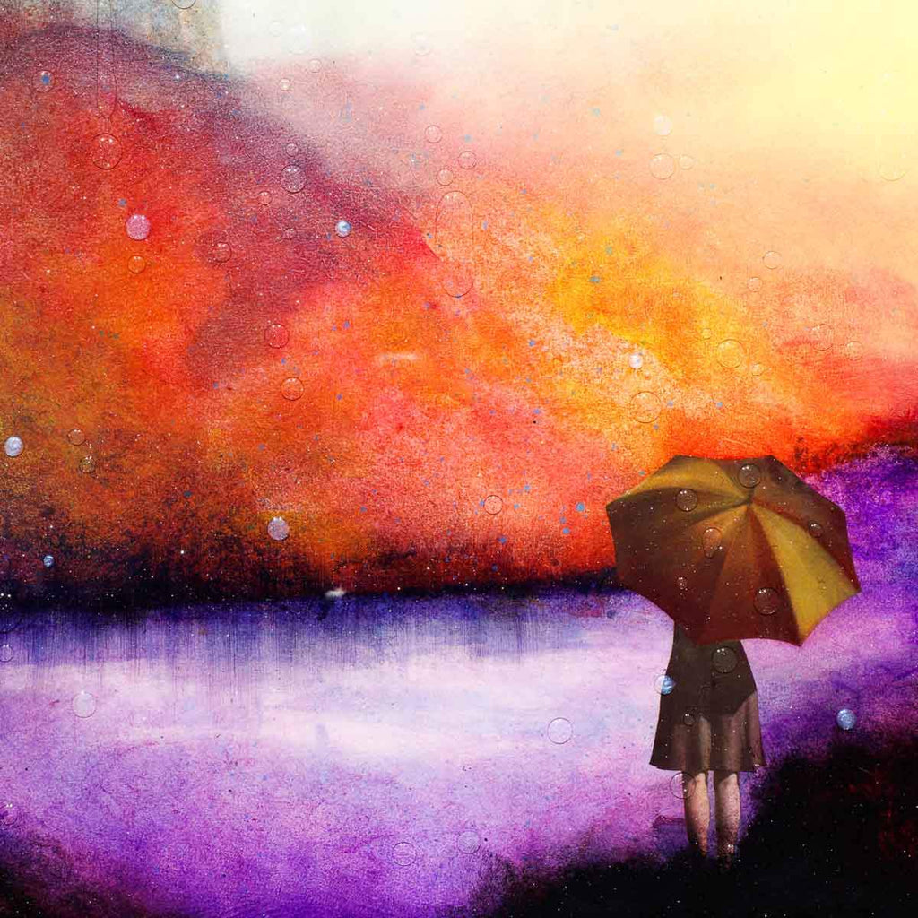 Glittering Rain - Original - SOLD by artist Brenda Herd - Wyecliffe Galleries