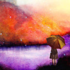 Glittering Rain - Original - SOLD by artist Brenda Herd - Wyecliffe Galleries