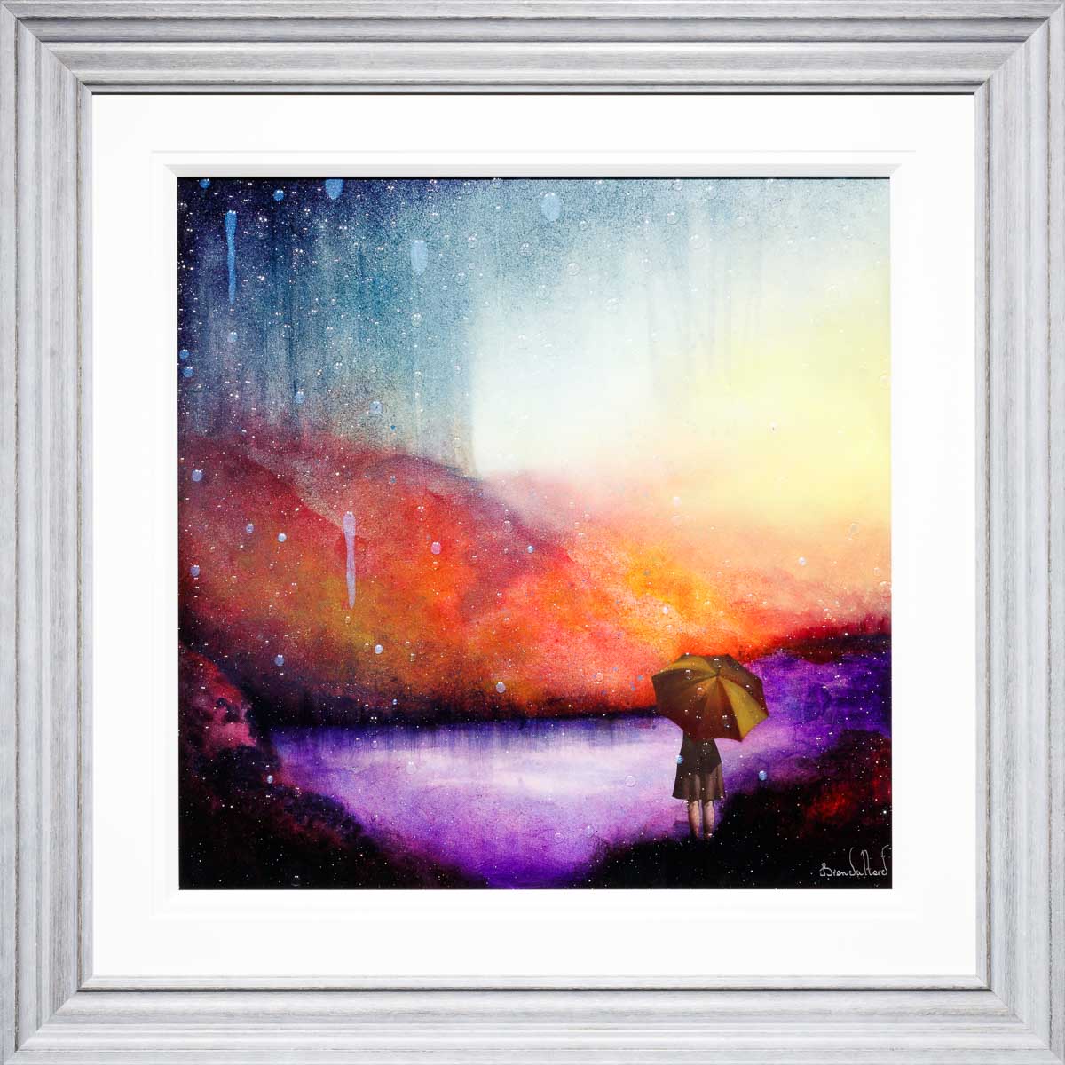 Glittering Rain - Original Brenda Herd Framed