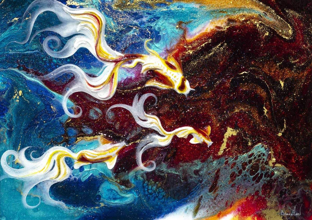 Koi - Original - SOLD by artist Brenda Herd - Wyecliffe Galleries