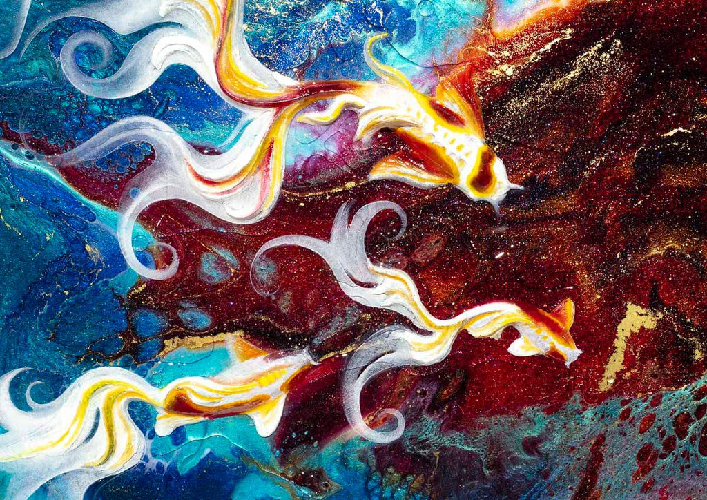 Koi - Original - SOLD by artist Brenda Herd - Wyecliffe Galleries