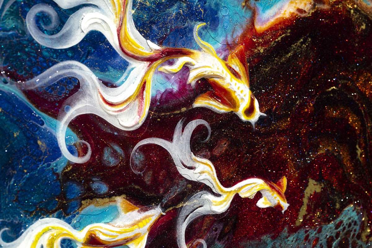 Koi - Original - SOLD by artist Brenda Herd - Wyecliffe Galleries