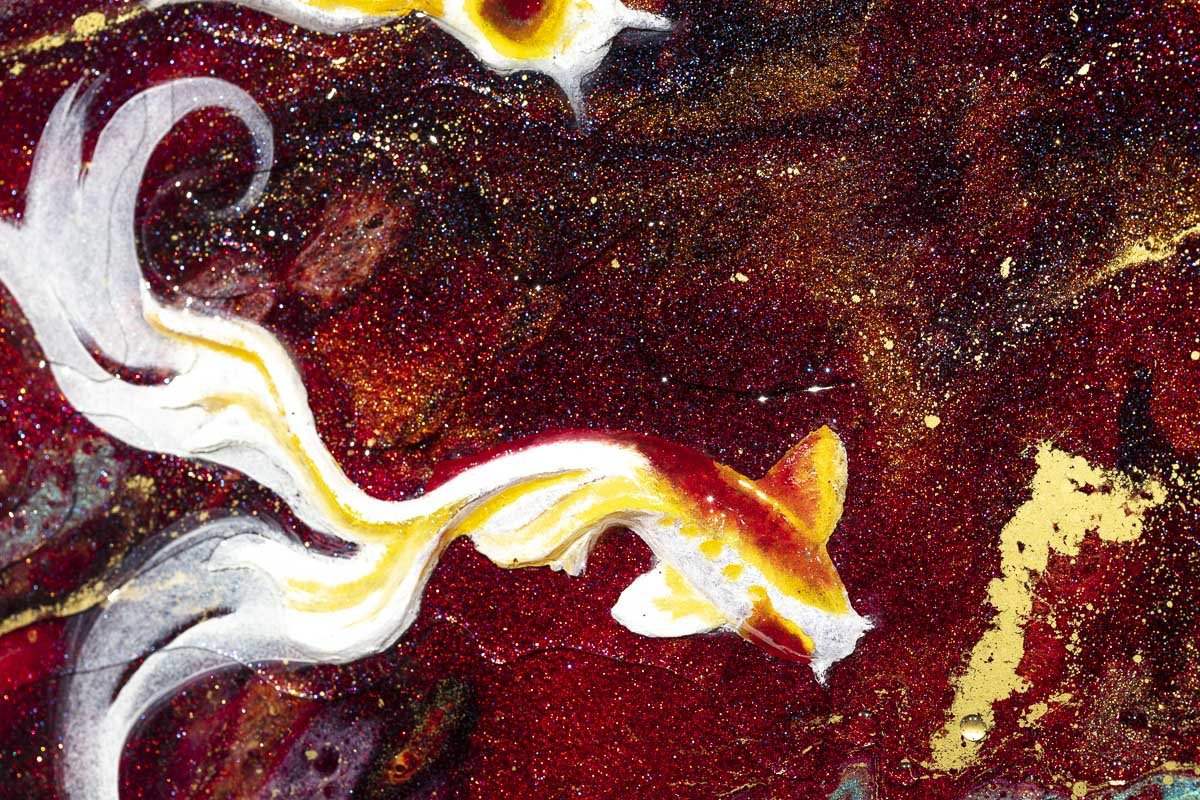 Koi - Original - SOLD by artist Brenda Herd - Wyecliffe Galleries