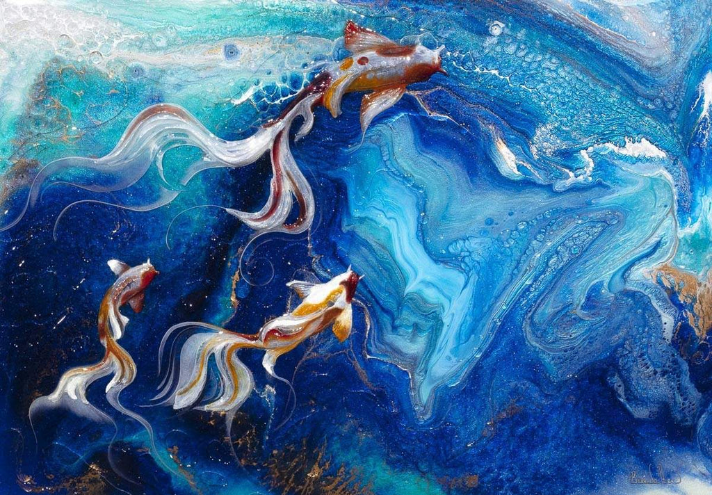 Swiming into the Deep - Original - SOLD by artist Brenda Herd - Wyecliffe Galleries