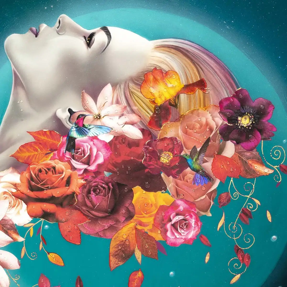 Turquoise Fusion - Original - SOLD by artist Brenda Herd - Wyecliffe Galleries