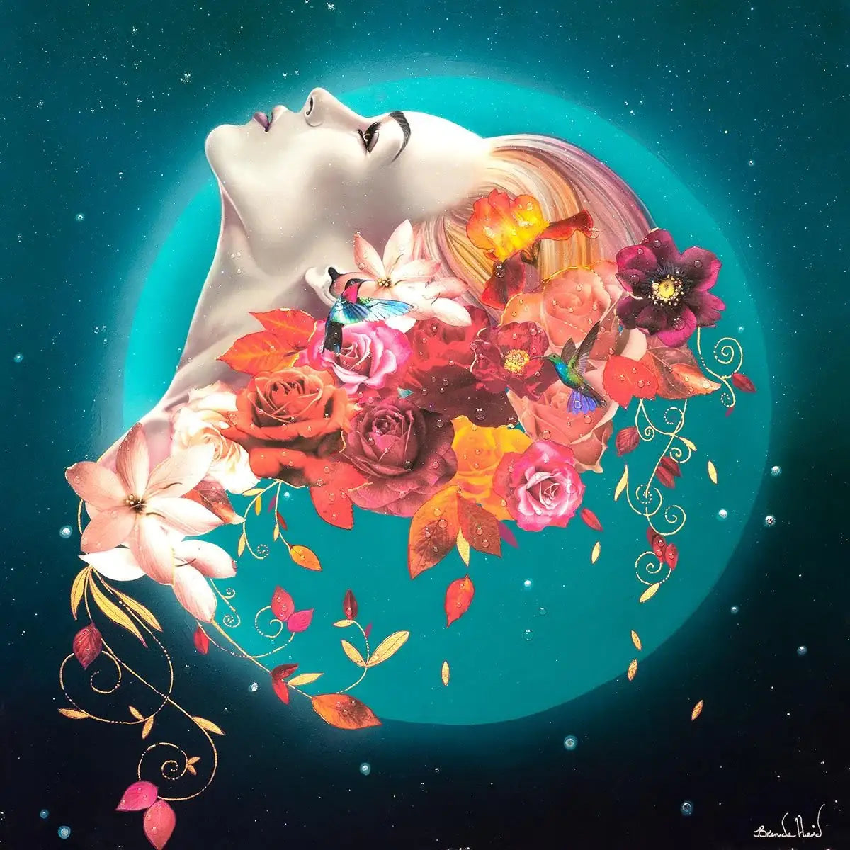 Turquoise Fusion - Original - SOLD by artist Brenda Herd - Wyecliffe Galleries