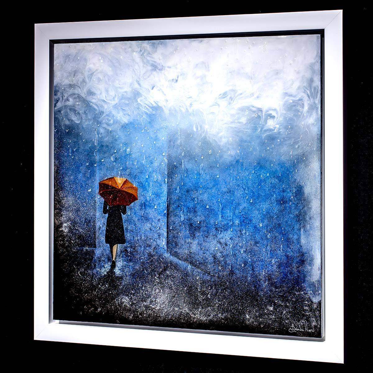 Walking in the Rain - Original - SOLD by artist Brenda Herd - Wyecliffe Galleries