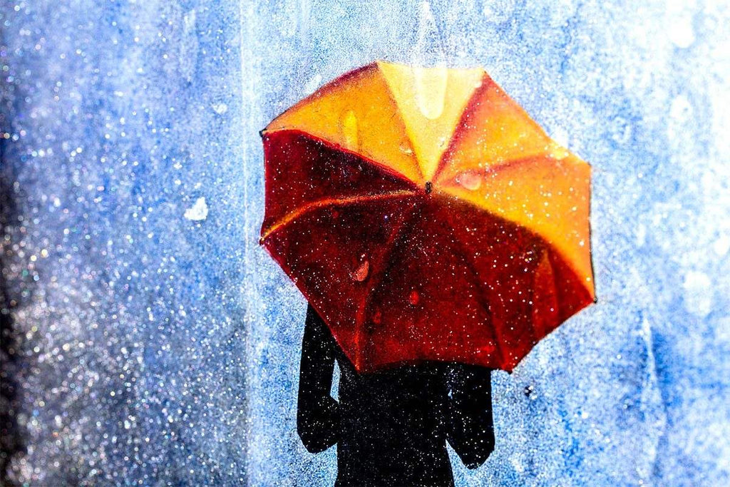 Walking in the Rain - Original - SOLD by artist Brenda Herd - Wyecliffe Galleries