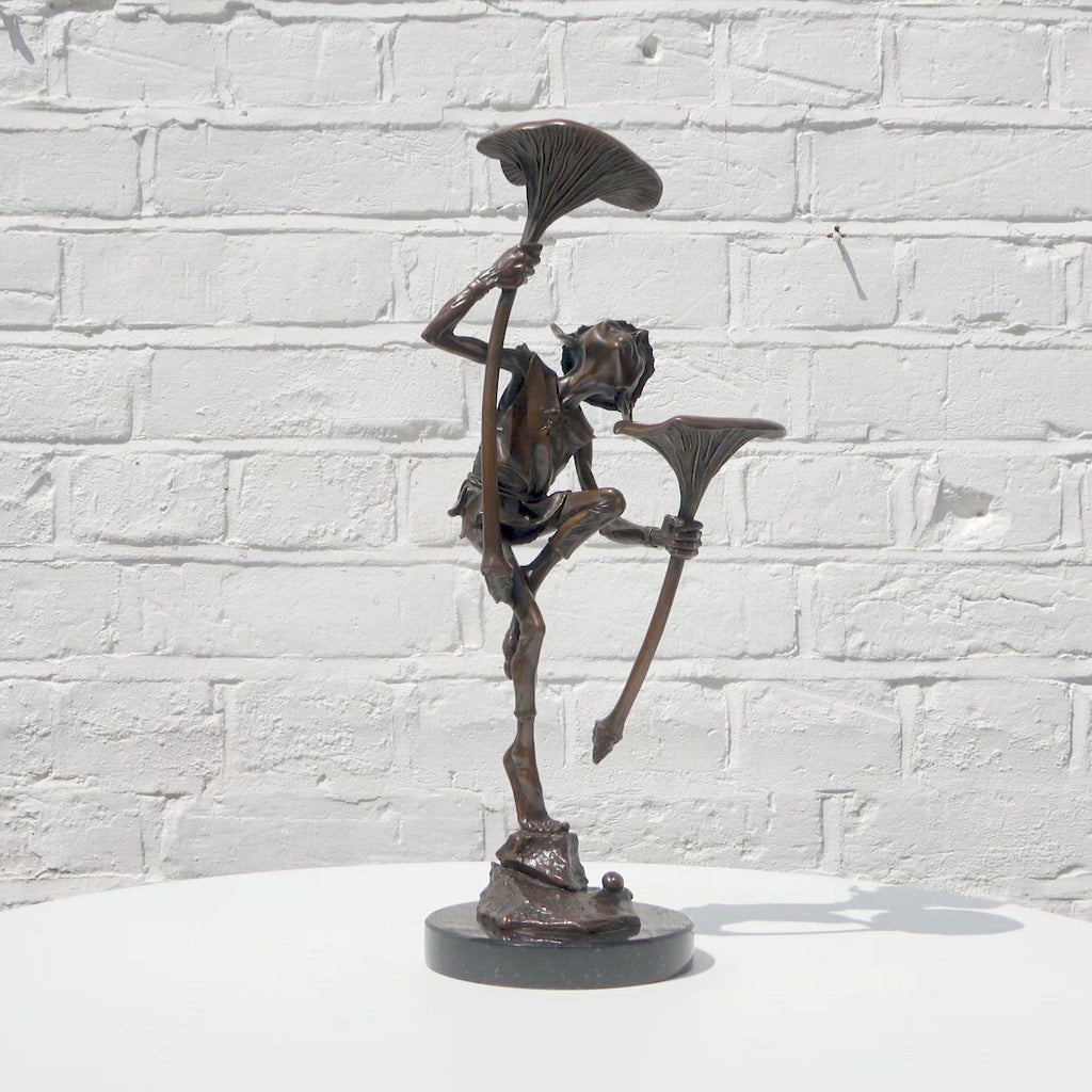Goblin With Mushrooms - Bronze Sculpture (Miniature) - Edition