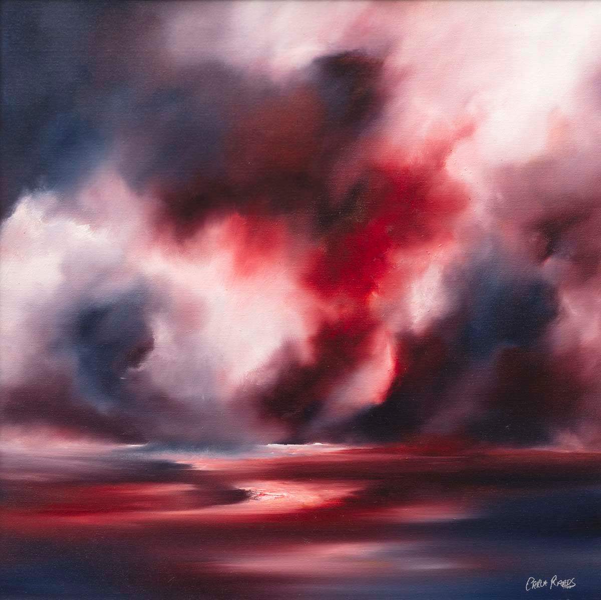 Red Mist - Original - SOLD by artist Carla Raads - Wyecliffe Galleries