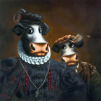 Black Udder & Bulldrick - SOLD OUT by artist Caroline Shotton - Wyecliffe Galleries