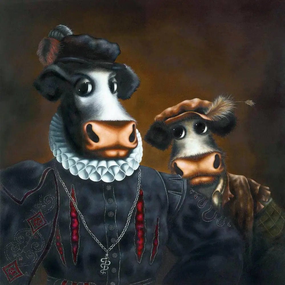 Black Udder & Bulldrick - SOLD OUT by artist Caroline Shotton - Wyecliffe Galleries