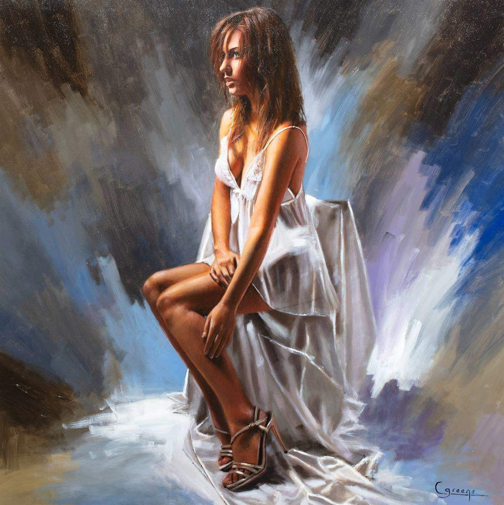 In My Thoughts - Original - SOLD by artist Charlotte Green - Wyecliffe Galleries