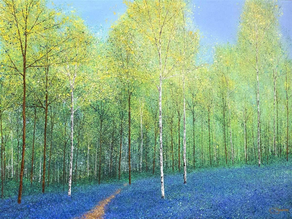 Blue Bells - SOLD by artist Chris Bourne - Wyecliffe Galleries