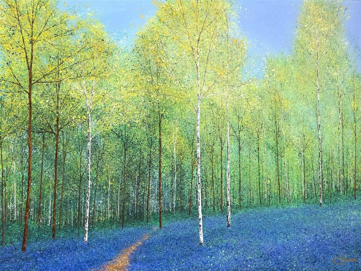 Blue Bells - SOLD by artist Chris Bourne - Wyecliffe Galleries