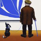 Blue Cutouts - Original - SOLD by artist Chris Chapman - Wyecliffe Galleries