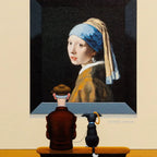 Dog With a Frisbee Earring - SOLD by artist Chris Chapman - Wyecliffe Galleries