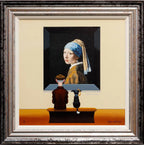 Dog With a Frisbee Earring - SOLD by artist Chris Chapman - Wyecliffe Galleries