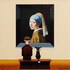 Dog With a Frisbee Earring - SOLD by artist Chris Chapman - Wyecliffe Galleries