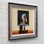 Dog With a Frisbee Earring - SOLD by artist Chris Chapman - Wyecliffe Galleries