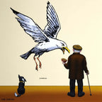 Feathers and Fries - Original - SOLD by artist Chris Chapman - Wyecliffe Galleries
